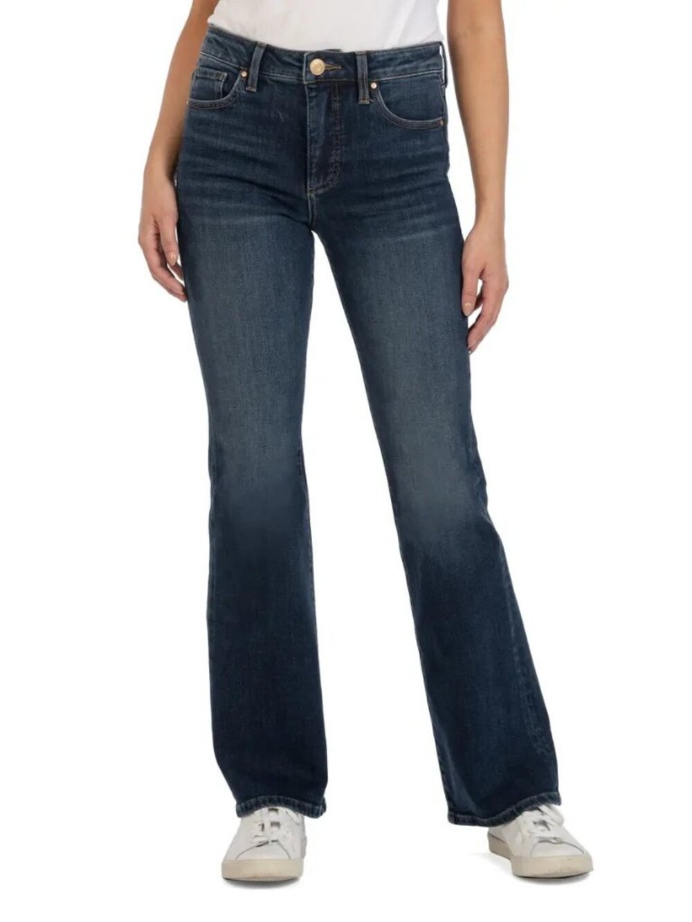 Kut From The Kloth Stella Fab Ab Flare Jeans Women 6 High Rise Stretch Dark Wash - Picture 2 of 13